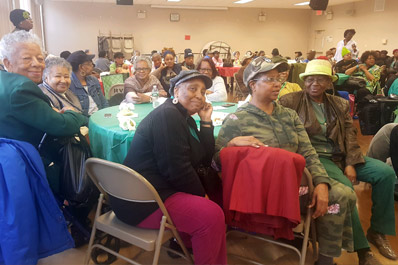 Goods distribution at the Rochdale Village Senior Center