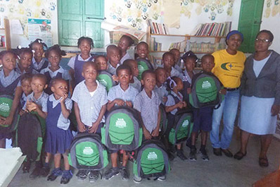 Backpacks with supplies giveaway - Mirebalais, Haiti: December 2018