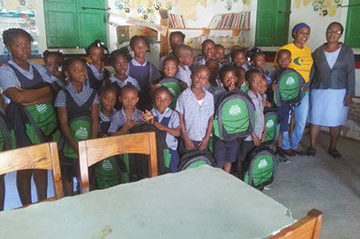 Backpacks with supplies giveaway - Mirebalais, Haiti: December 2018